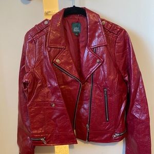 Red leather jacket